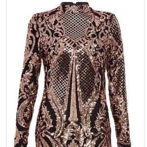 Long sleeve sequin dress